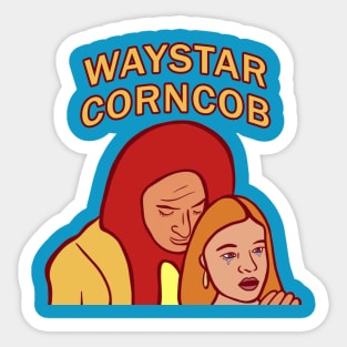 Waystar Corncob Tom and Shiv Hotdog Logo Sticker